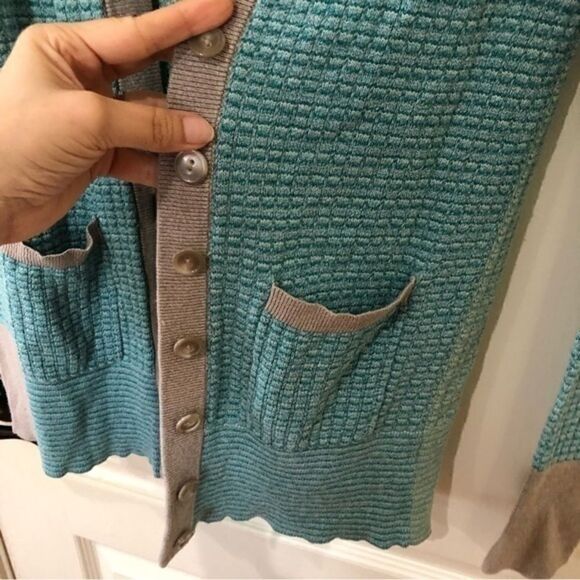MARC BY MARC JACOBS marled teal‎ cardigan - Picture 2 of 4